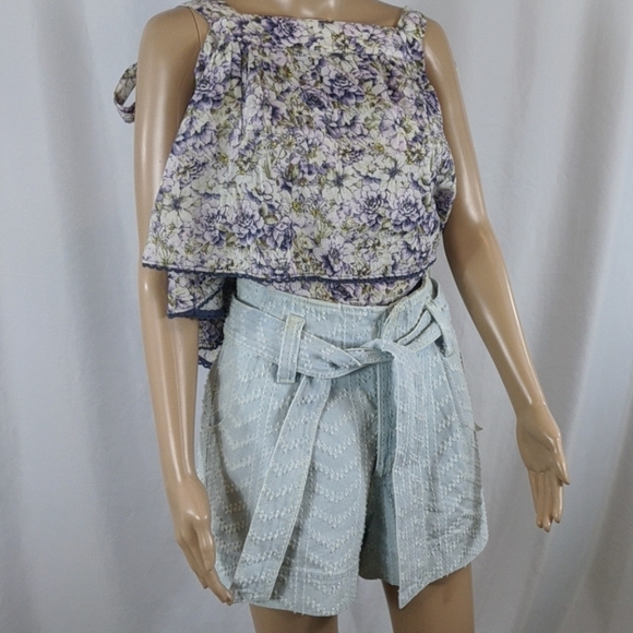 Happy Nature Light Blue Denim Eyelet Short 138E - Picture 7 of 8